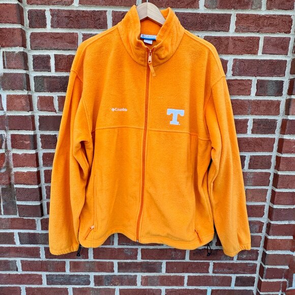 Columbia TN Vols Fleece Jacket Men XL Orange Full Zip Pockets UTK Embroidered - Picture 1 of 9